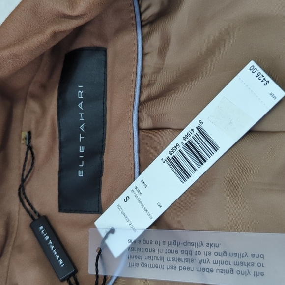 ELIE Tahari Genuine Leather Zip Up Jacket - Picture 12 of 13